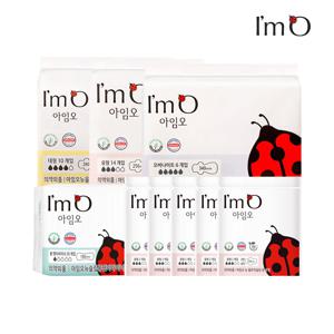 아임오 유기농 순면 생리대 중형14P+대형10P+오버나이트6P+롱라이너20P+중형10P증정