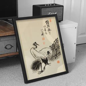 학 그림 송학도 건강기원 그림 부모님선물 동양화 풍수 인테리어 포스터 소품 한국기념품 굿즈