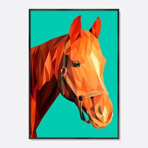 2026년 병오년 말띠 풍수 동물 그림 포스터 인테리어 액자 붉은말 Polygon AG