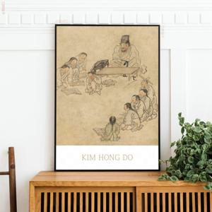 김홍도 서당 민화 인테리어 옛날 그림 빈티지 포스터 명화 조선시대 소품 그림선물 벽장식