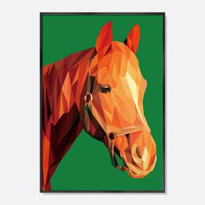 2026년 병오년 말띠 풍수 동물 그림 포스터 인테리어 액자 붉은말 Polygon GR