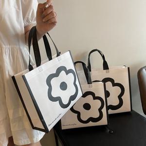 방수 부직포 쇼핑백 50장세트 의류매장 쇼핑백 단체 선물 꽃송이 포장 비닐 봉투