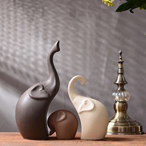 부자 되는 코끼리 패밀리 세트 도자기 오브제 인테리어 장식 소품