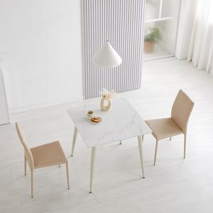 벨라노 포세린 세라믹 식탁 2인용 세트 (식탁 + 의자2) 800mm 의자포함