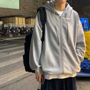 무지 기모 후드집업 겨울 잠바 오버핏 후디