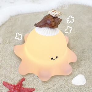 핑크 문어 실리콘 터치 무드등