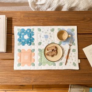 L 플라워 패치워크 멀티퀼트 테이블매트 35x50