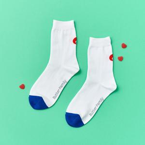 베지갱 토마토 밀크캣 포인트 중목양말 화이트