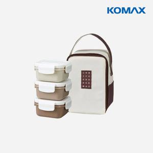 런치메이트 미니3단 도시락세트 (미니도시락 3개 + 약보온 보냉가방) 국내생산 안심도시락통