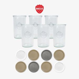 몰드 782(1050ml) 유리병 6개 + PE뚜껑 8개 세트