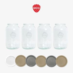 실린더 776(3000ml) 유리병 4개 + PE뚜껑 6개 세트