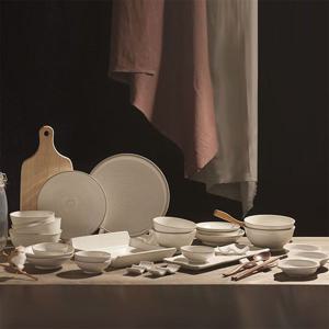 마리 크림화이트 분청 4인 홈세트 27p 식기세트 그릇세트 신혼 집들이 한식 도자기 혼수