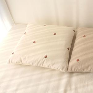 세송이 플라워 자수 방석 커버 파이핑마감 사각방석