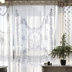 린넨 자수 커튼 CUMV50