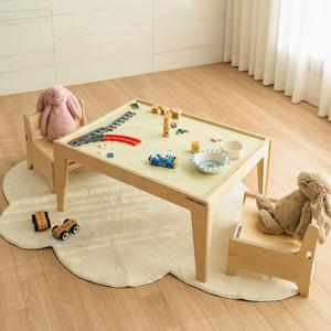 아띠칠판테이블 자작나무 도자기 칠판 유아 멀티 테이블