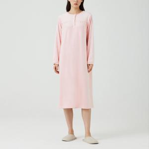 여 밍크 플리스 셔링 파자마 원피스 (2 colors)