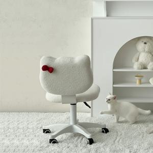 비바 이동식 고양이 등받이 패브릭 스툴 화장대 보조 의자