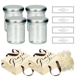 3분완성 초콜릿 젤리 소분 포장 용기 미니티 120ml 유리병4개 패키지 감성 선물상자