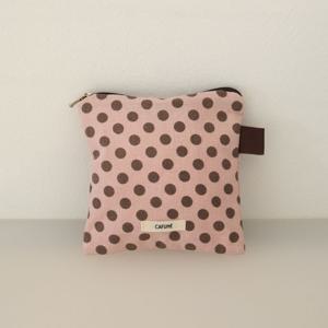 로즈닷츠 땡땡이 도트 정사각 화장품 파우치
