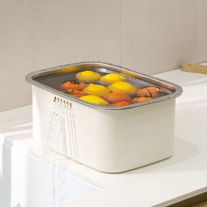 올스텐 물빠짐 설거지통 젖병 싱크대 사각 8.5L (2color)