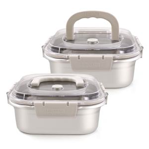 1+1 핸디형 멀티 스텐 김치통 3.2L / 손잡이 밀폐용기 반찬통 보관용기