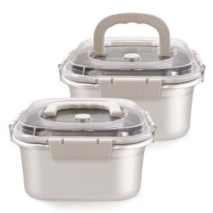 1+1 핸디형 멀티 스텐 김치통 4.2L / 대용량 손잡이 밀폐용기 반찬통 보관용기