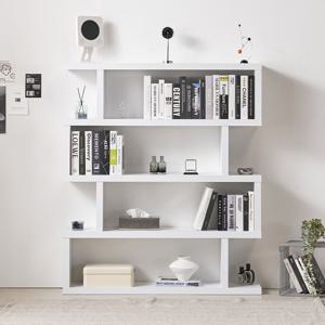 글래드 지그재그 파티션 책장 선반 와이드 4단 낮은 책장 1200