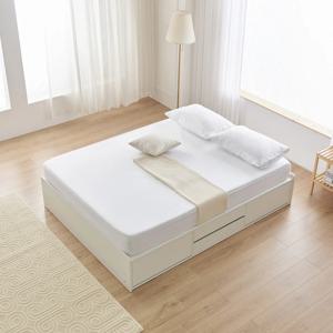 플라토 E0등급 무헤드 4서랍 침대 세트 K킹 (유로탑 독립스프링 매트리스 포함)