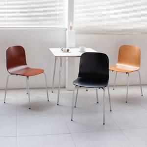 [리퍼] 노드 체어 원목 고무나무 식탁의자 목재 실버 철제 모던 카페 인테리어 디자인 의자