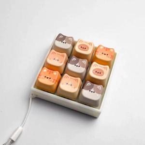 고양이 키캡 키링 9구 키보드 클리커 키링