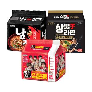 팔도 틈새라면 입문용 x1팩 + 남자라면 x1팩 + 상남자라면 x1팩