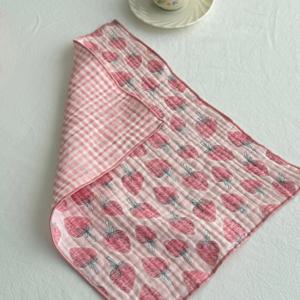 핑크 딸기 키친크로스 요루 행주 사중거즈 국산 40x30