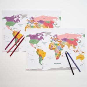 에이든 세계지도 A3 미니 데코 1+1 한글 포스터 인테리어