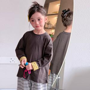 체크 롤업 베이직 티셔츠 R16415