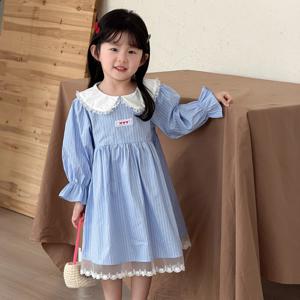 베니 레이스 스트라이프 원피스 R16433