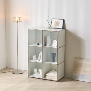 오르딘 라인 큐브 미드센츄리 모듈 2x3 책장 메탈 책장 철제 선반 가구