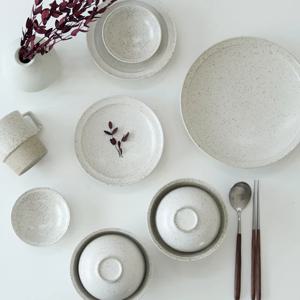 스톤 점박이 패턴 예쁜 한식 그릇세트 신혼세트 2인 세트(9pcs)