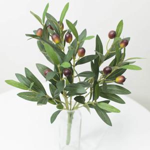 실크플라워 올리브조화 잎사귀 열매 조화 식물 부쉬