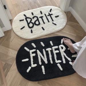 [리퍼] 엠보싱 레터링 욕실 화장실 주방 발 매트 현관 러그 3color