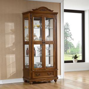 베라니 2100 엔틱 에쉬원목 유리 양주 진열장 장식장
