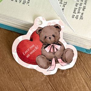 화이트데이 선물포장 초콜릿 간식 포장 모양택 스윗 퍼즈베어 태그 20매