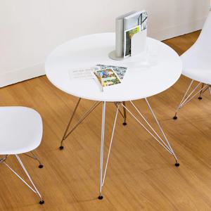 [리퍼]더라운드 미드센츄리 모던 화이트 원형 카페 식탁 테이블 800 (의자추가)