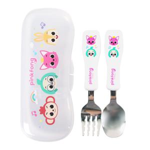 핑크퐁 꼬마 스푼포크 케이스세트 유아 어린이 숟가락 세트