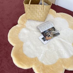 쉽스킨 호주산 메리노 울 단모 러그 매화무늬 옐로우