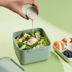투고 샐러드박스 1.3L(2단 분리 도시락+소스통)