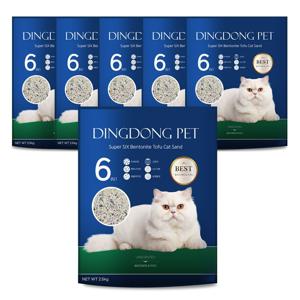 수퍼 식스 벤토나이트 두부 모래 2.5kg 6개