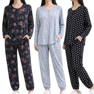 여성 파자마 피치기모 겨울잠옷 홈웨어 상하세트 주머니 긴팔 실내복