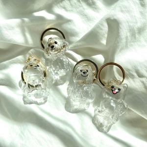 강아지 털뭉치 털 보관 투명 캡슐 가챠 댕댕이 말티즈 비숑 푸들 포메 반려동물 키링