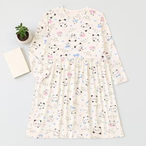 겨울필수템 피치기모 여성 홈웨어 원피스 빅사이즈 캐릭터 수면용