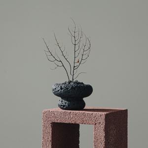 흑산호초 오브제 절구 세라믹화산석